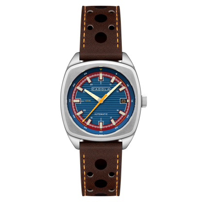 Cadola Men's 38mm Buxton Automatic Cutout Leather Strap Watch