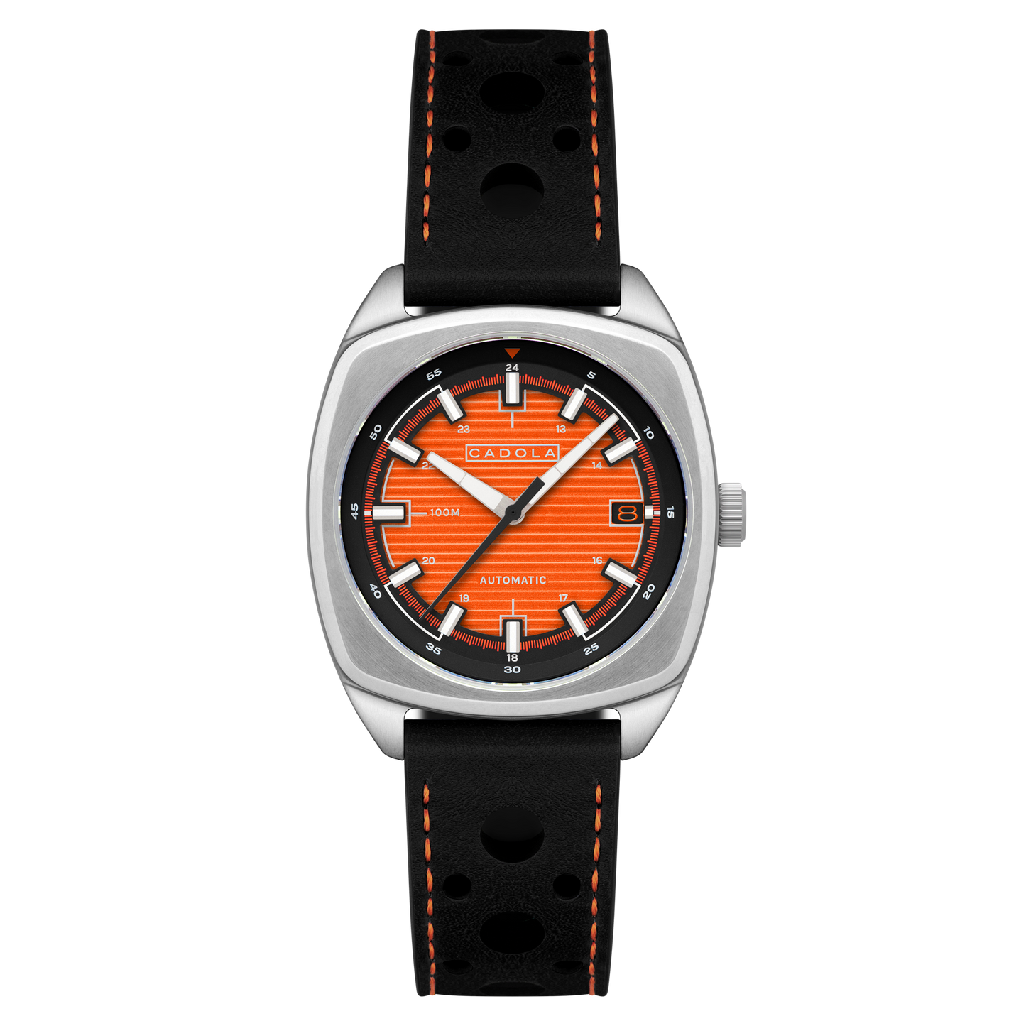 Cadola Men's 38mm Buxton Automatic Cutout Leather Strap Watch