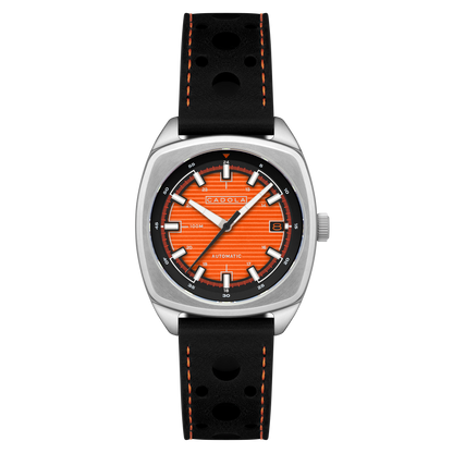 Cadola Men's 38mm Buxton Automatic Cutout Leather Strap Watch