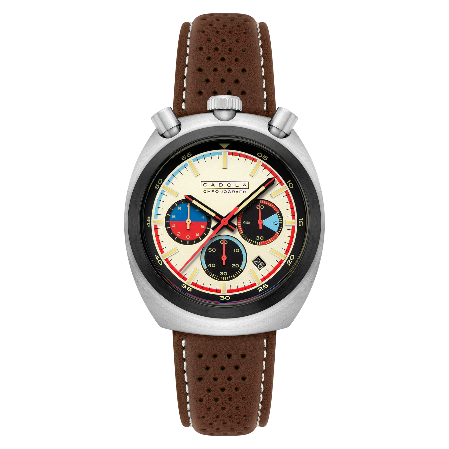 Cadola Men's 42mm Testa Di Toro Quartz Chronograph Leather Strap Watch