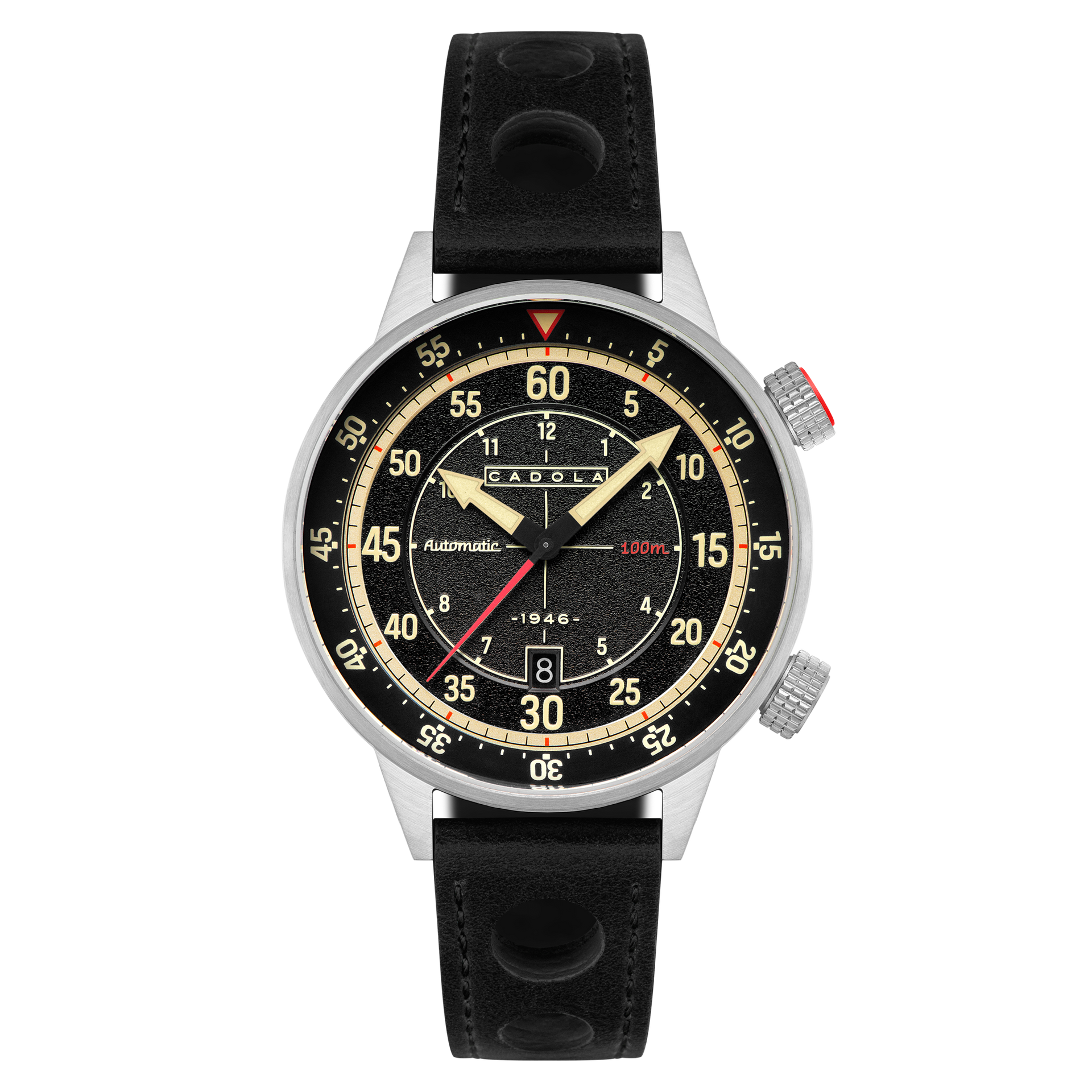 Cadola Men's 46mm Rally Timer Automatic Leather Strap Watch – ShopHQ