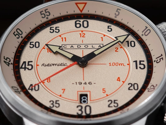 Cadola Men's 46mm Rally Timer Automatic Leather Strap Watch