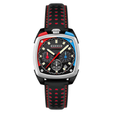 Cadola Men's 39mm Taurus Quartz Chronograph Square Leather Strap Watch