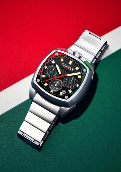 Cadola Men's 39mm Taurus Quartz Chronograph Square Bracelet Watch