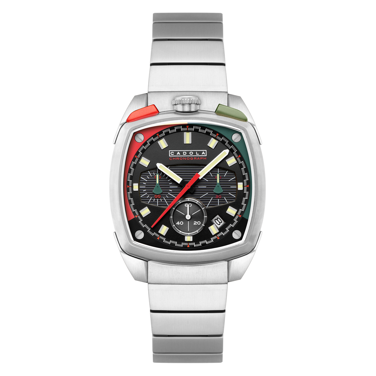 Cadola Men's 39mm Taurus Quartz Chronograph Square Bracelet Watch