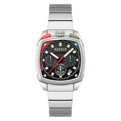 Cadola Men's 39mm Taurus Quartz Chronograph Square Bracelet Watch