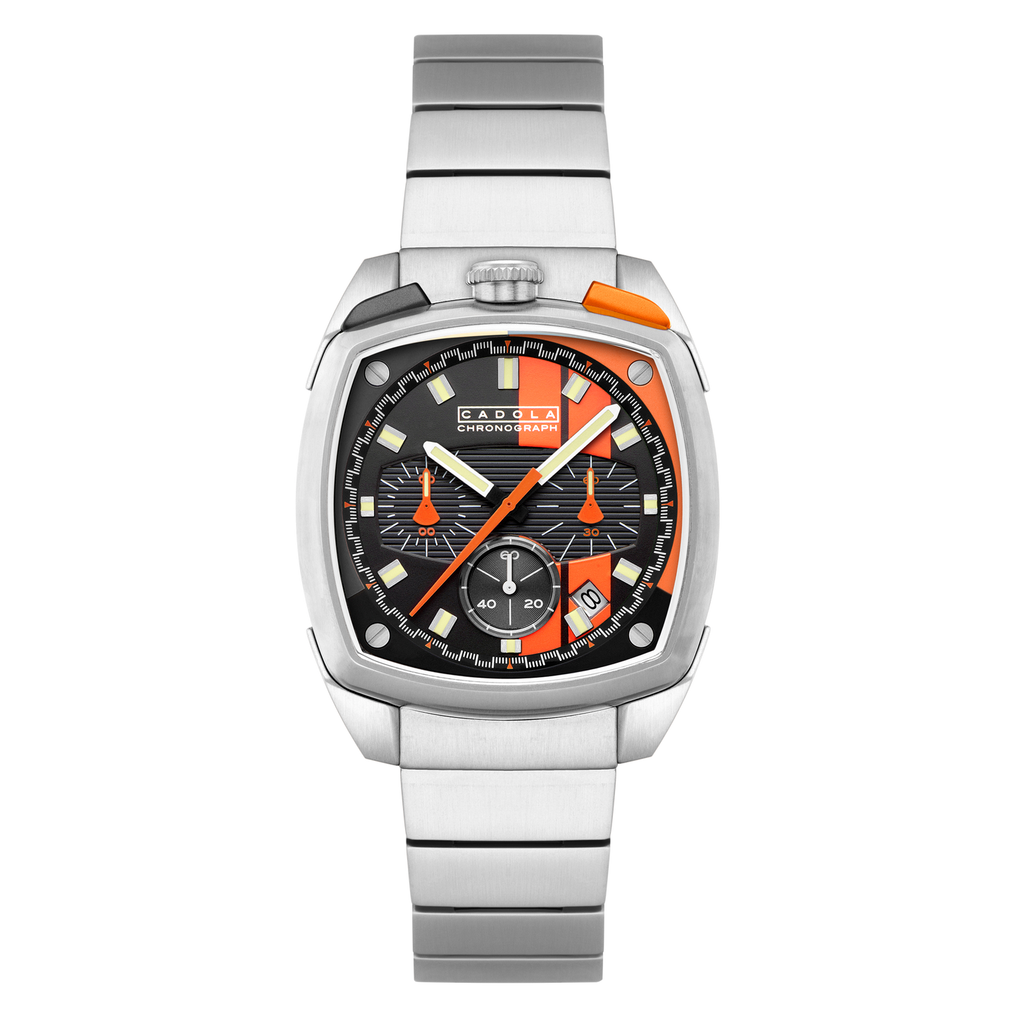 Cadola Men's 39mm Taurus Quartz Chronograph Square Bracelet Watch