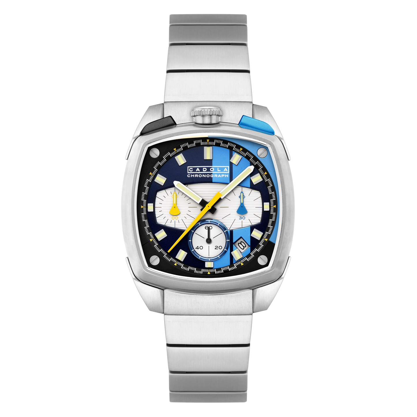 Cadola Men's 39mm Taurus Quartz Chronograph Square Bracelet Watch