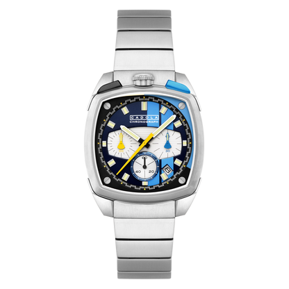 Cadola Men's 39mm Taurus Quartz Chronograph Square Bracelet Watch