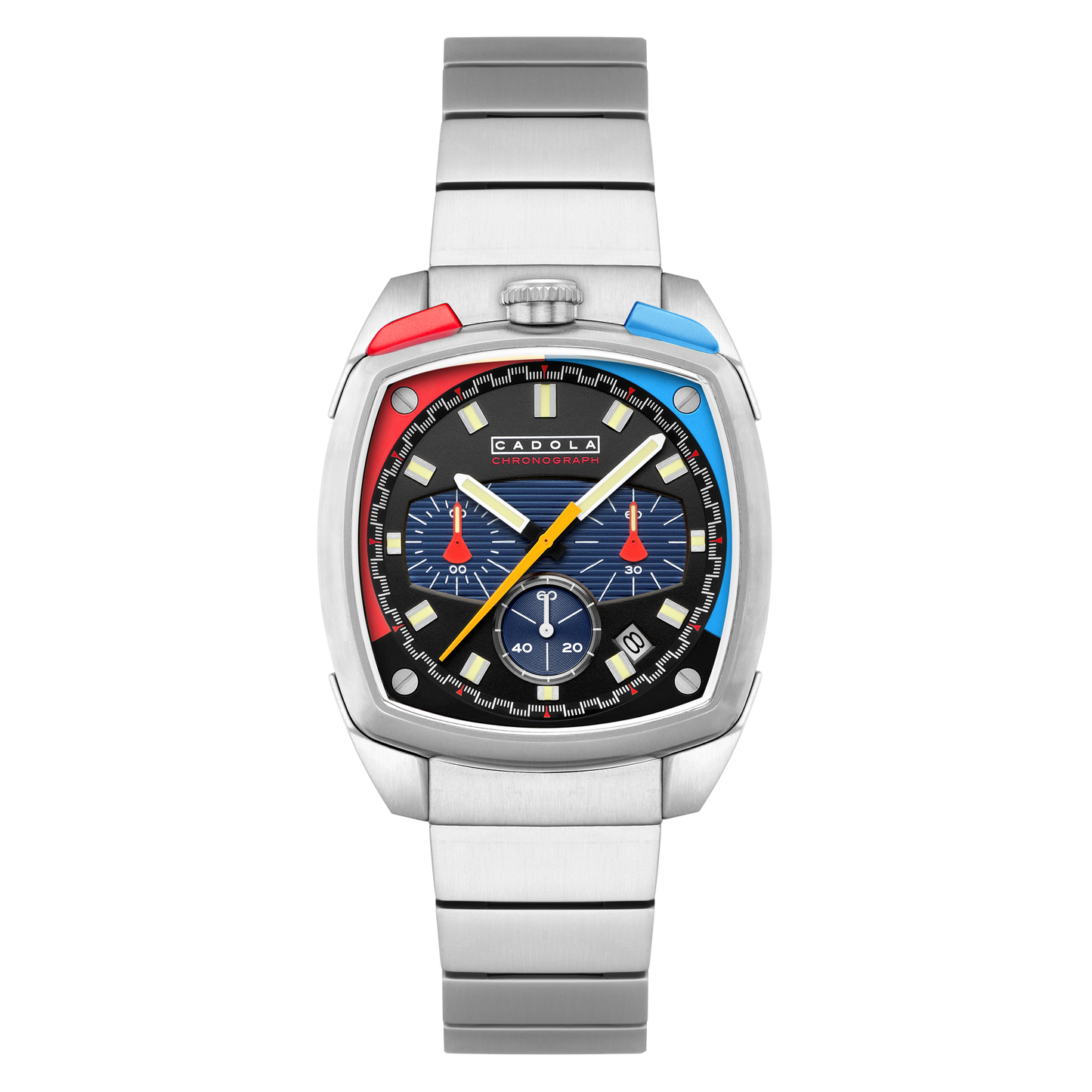 Cadola Men's 39mm Taurus Quartz Chronograph Square Bracelet Watch