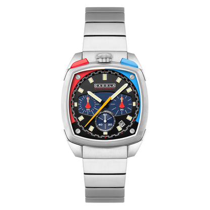 Cadola Men's 39mm Taurus Quartz Chronograph Square Bracelet Watch