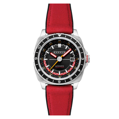 Cadola Men's 41mm Overdrive Automatic Canvas & Silicone Strap Watch