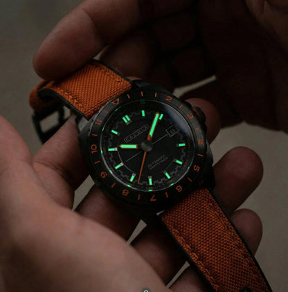 Cadola Men's 41mm Overdrive Automatic Canvas & Silicone Strap Watch