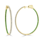 Sabrina Designs 14K Gold 1.23ctw Diamond & Precious Gem Inside-Out Hoop Earrings