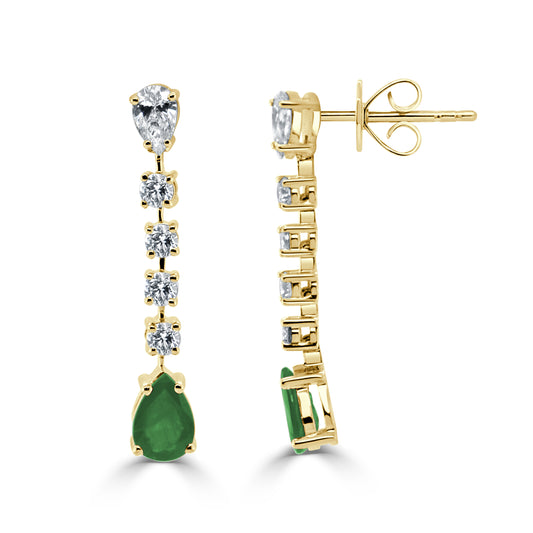 Sabrina Designs 14K Gold Diamond & Pear-Shaped Precious Gem Drop Earrings