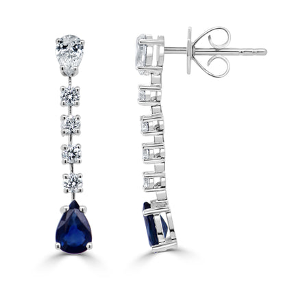 Sabrina Designs 14K Gold Diamond & Pear-Shaped Precious Gem Drop Earrings