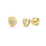Sabrina Designs 14K Gold 0.04ctw Diamond Pave Heart-Shaped Bezel-Set Stud Earrings