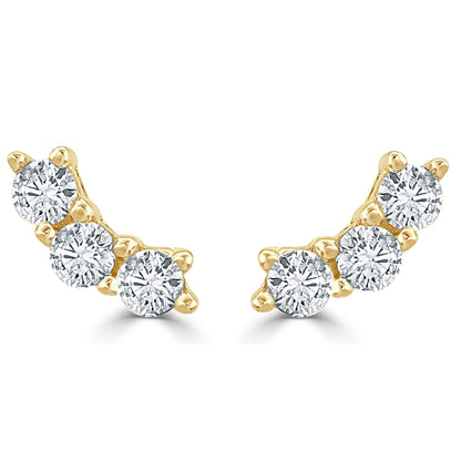 Sabrina Designs 14K Gold 0.31ctw Diamond Crawler Earrings