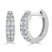 Sabrina Designs 14K Gold 0.37ctw Diamond Double Row Huggie Hoop Earrings