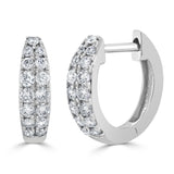 Sabrina Designs 14K Gold 0.37ctw Diamond Double Row Huggie Hoop Earrings