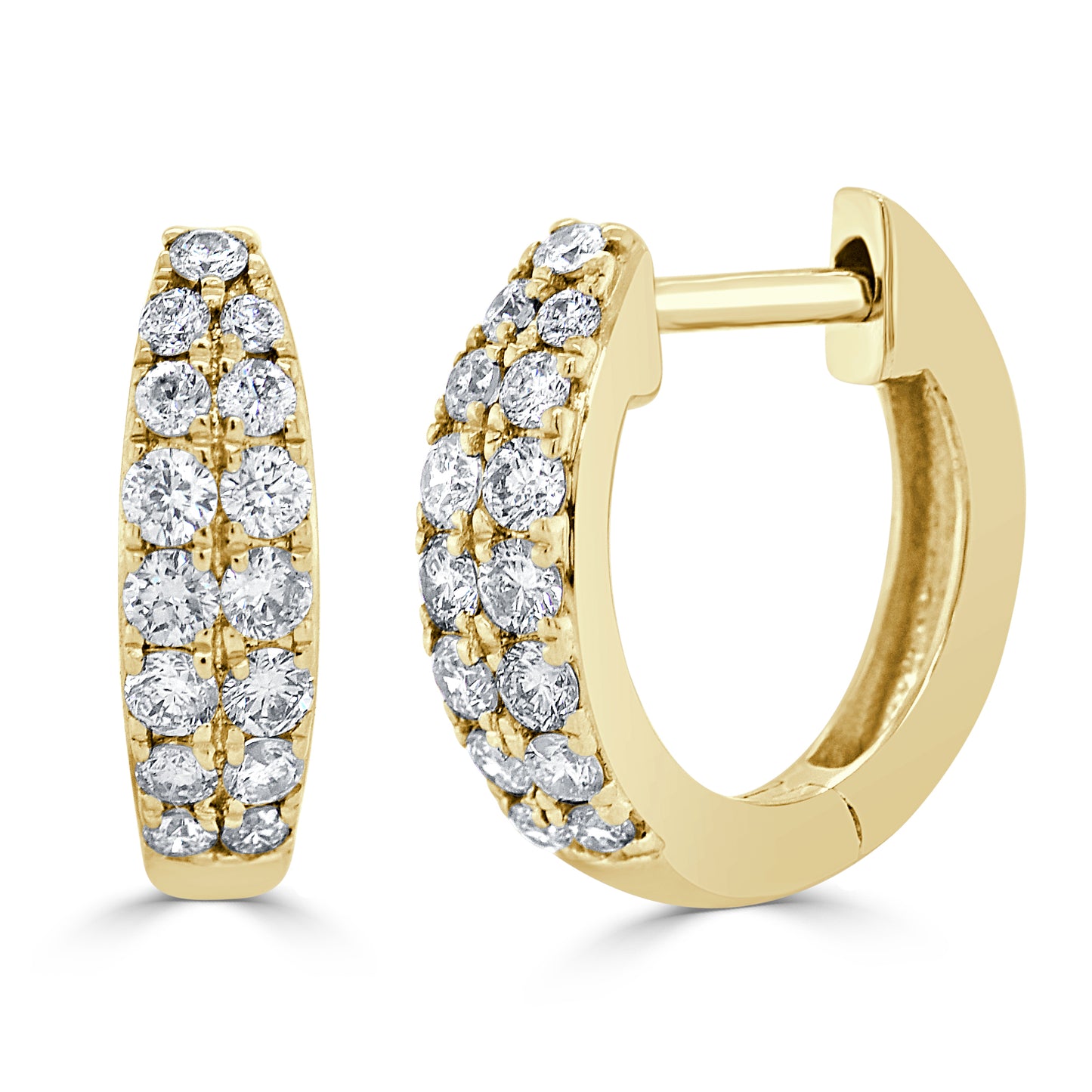 Sabrina Designs 14K Gold 0.37ctw Diamond Double Row Huggie Hoop Earrings
