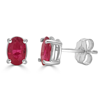 Sabrina Designs 14K Gold Ruby Oval Stud Earrings