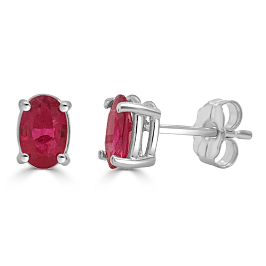 Sabrina Designs 14K Gold Ruby Oval Stud Earrings