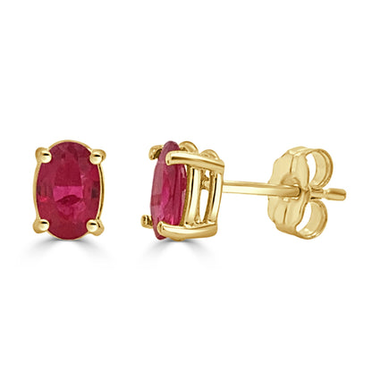 Sabrina Designs 14K Gold Ruby Oval Stud Earrings