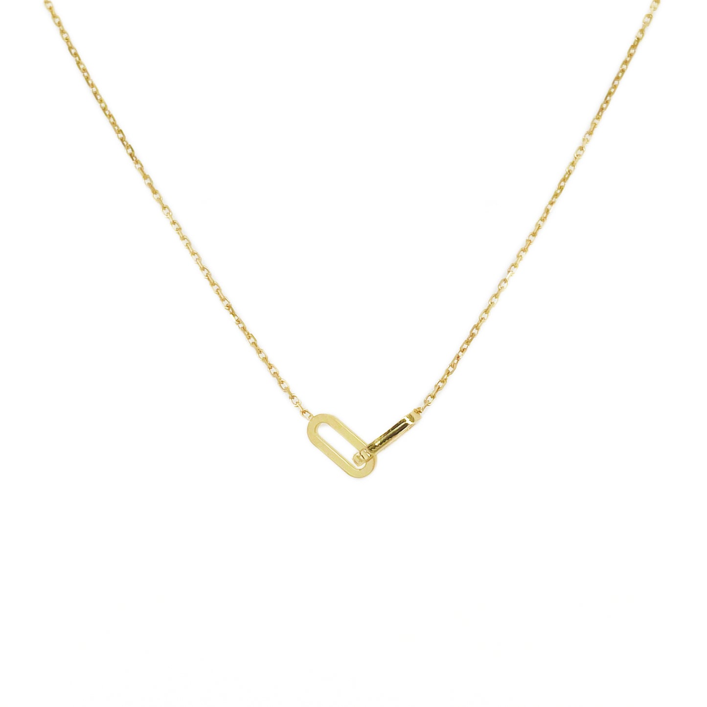 14K Italian Gold Interlocked Link Necklace