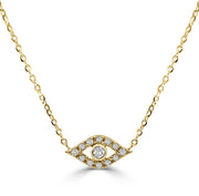 Sabrina Designs 14K Gold 0.08ctw Diamond Evil Eye Necklace
