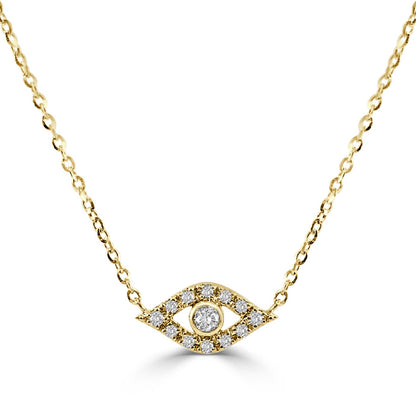 Sabrina Designs 14K Gold 0.08ctw Diamond Evil Eye Necklace