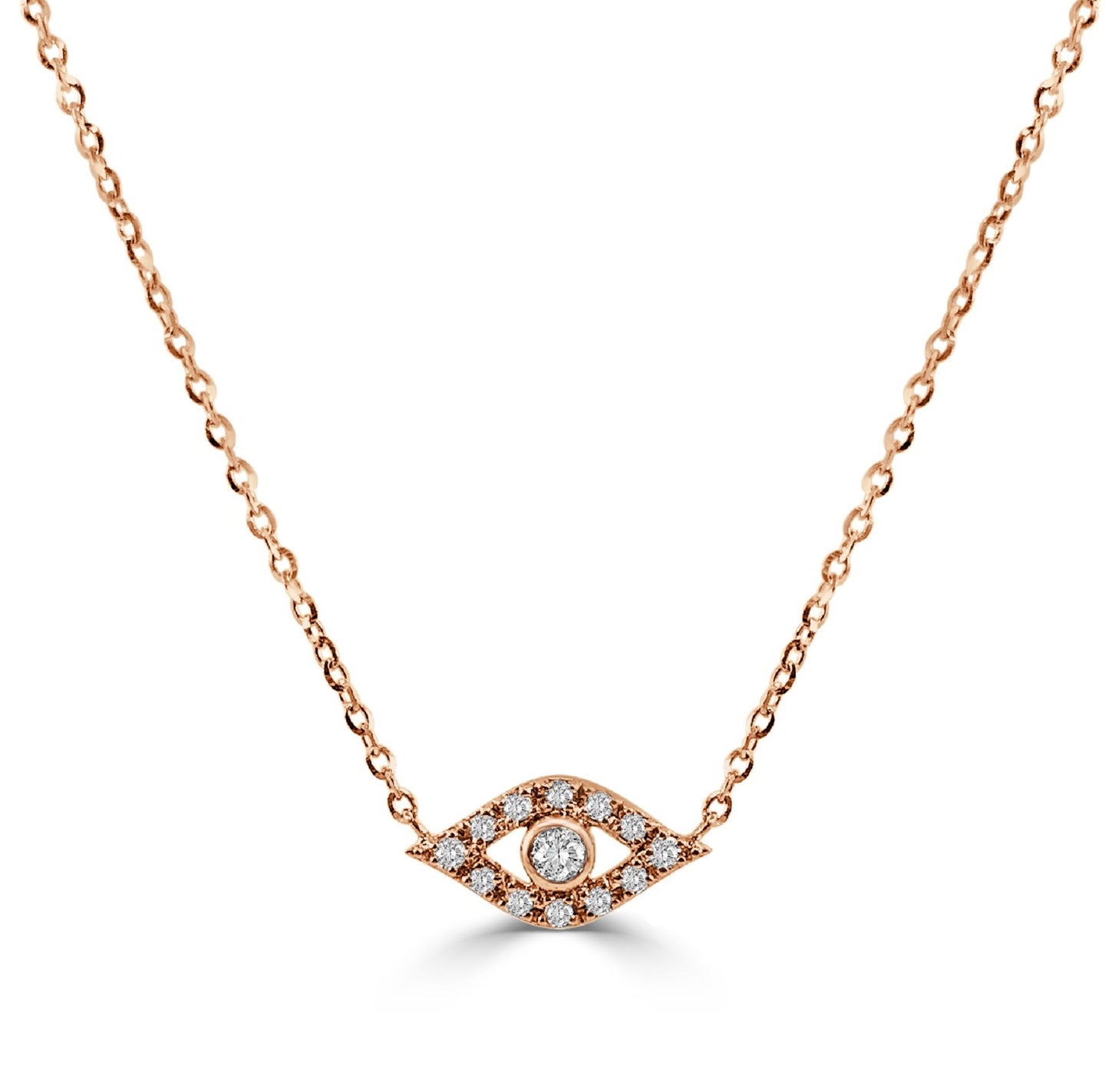 Sabrina Designs 14K Gold 0.08ctw Diamond Evil Eye Necklace
