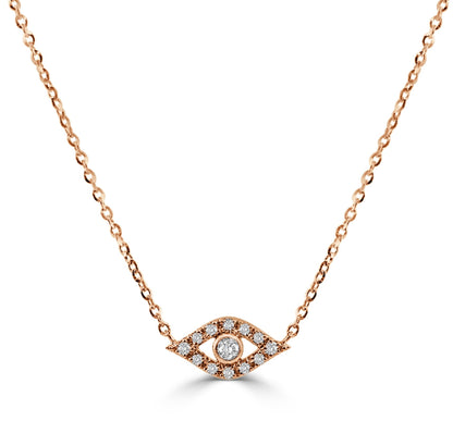 Sabrina Designs 14K Gold 0.08ctw Diamond Evil Eye Necklace