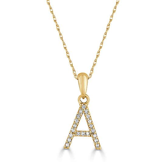 Sabrina Designs 14K Gold 0.06ctw Diamond Initial Pendant with Chain
