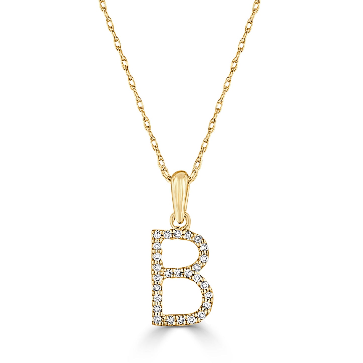 Sabrina Designs 14K Gold 0.06ctw Diamond Initial Pendant with Chain