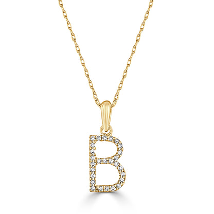 Sabrina Designs 14K Gold 0.06ctw Diamond Initial Pendant with Chain
