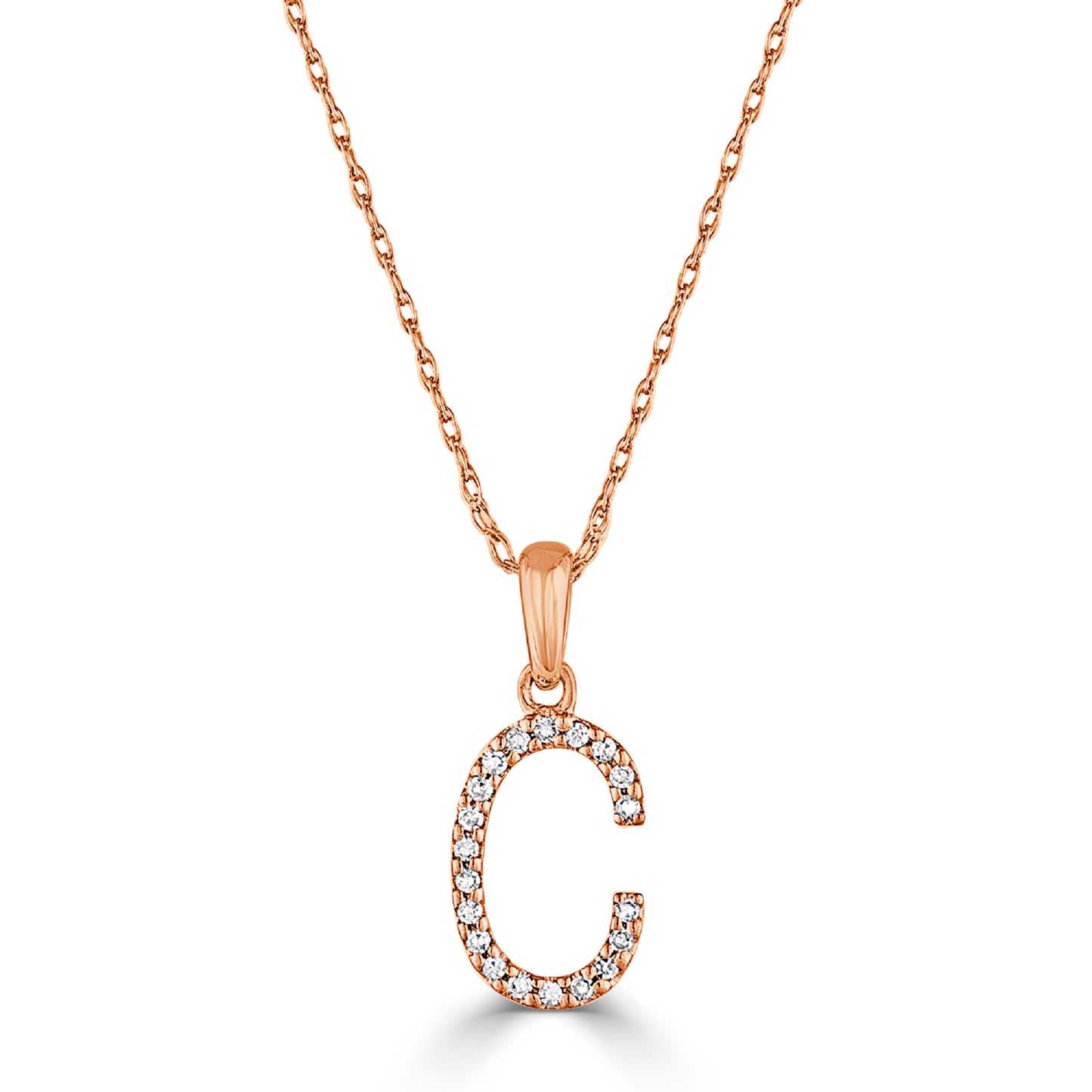 Sabrina Designs 14K Gold 0.06ctw Diamond Initial Pendant with Chain