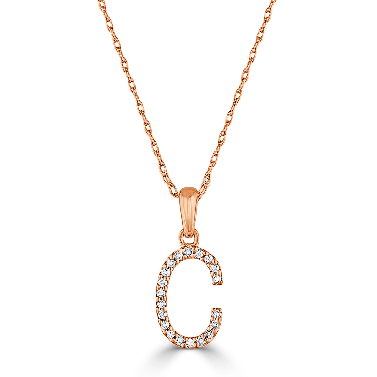 Sabrina Designs 14K Gold 0.06ctw Diamond Initial Pendant with Chain