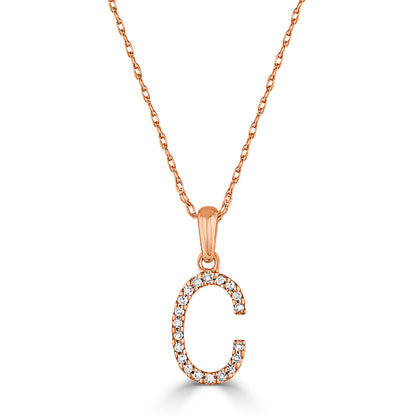 Sabrina Designs 14K Gold 0.06ctw Diamond Initial Pendant with Chain