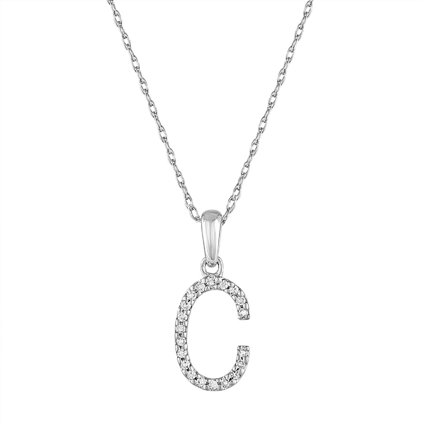Sabrina Designs 14K Gold 0.06ctw Diamond Initial Pendant with Chain