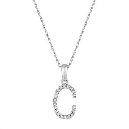 Sabrina Designs 14K Gold 0.06ctw Diamond Initial Pendant with Chain