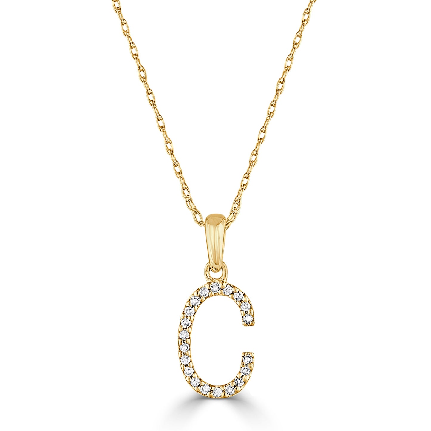 Sabrina Designs 14K Gold 0.06ctw Diamond Initial Pendant with Chain