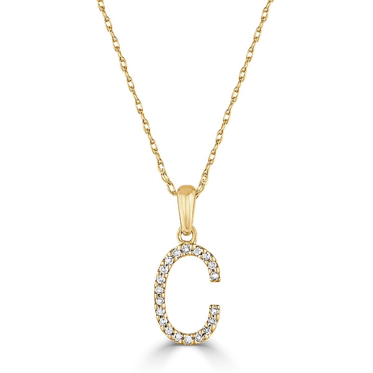 Sabrina Designs 14K Gold 0.06ctw Diamond Initial Pendant with Chain
