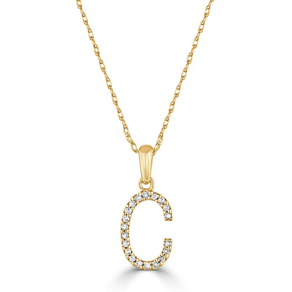 Sabrina Designs 14K Gold 0.06ctw Diamond Initial Pendant with Chain