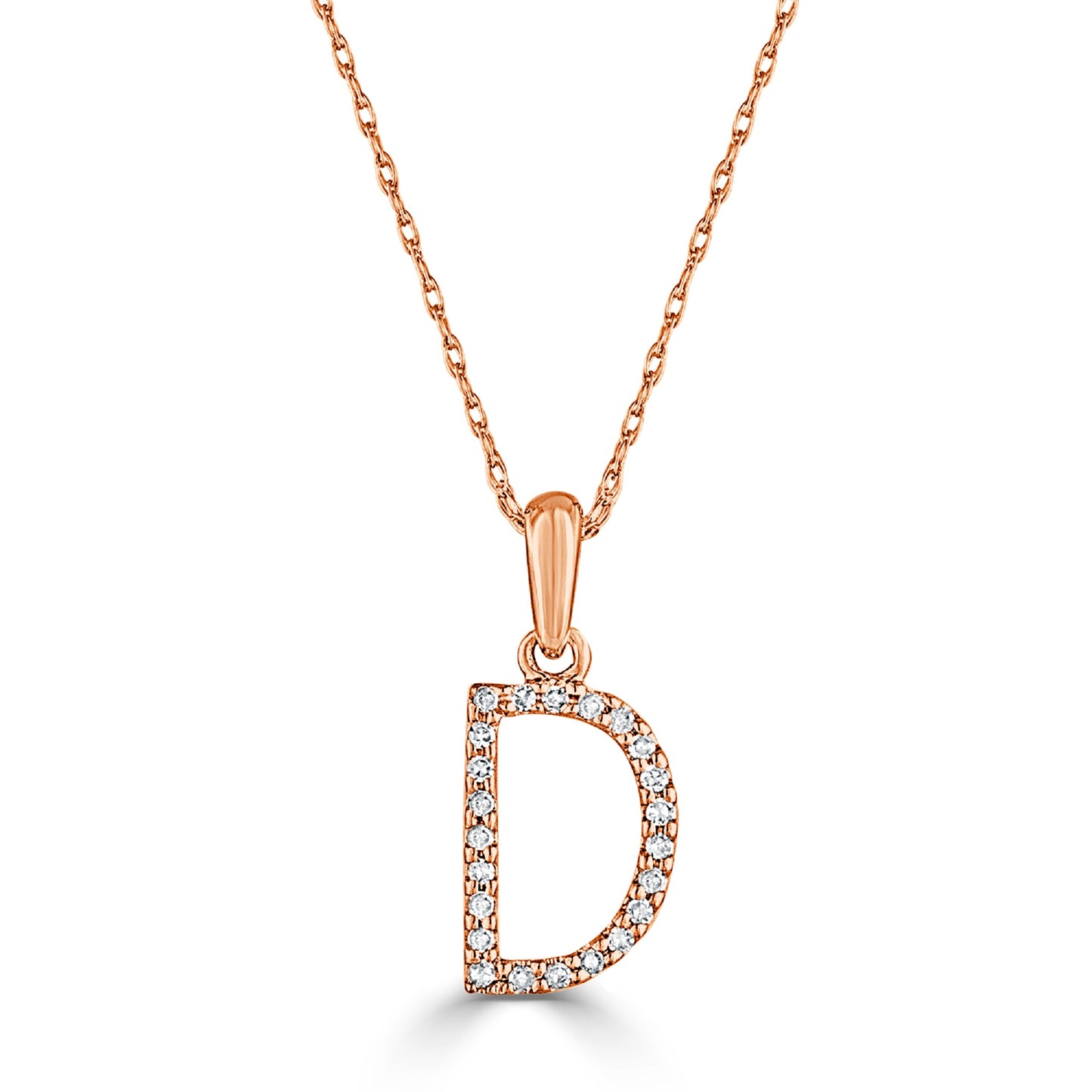 Sabrina Designs 14K Gold 0.06ctw Diamond Initial Pendant with Chain