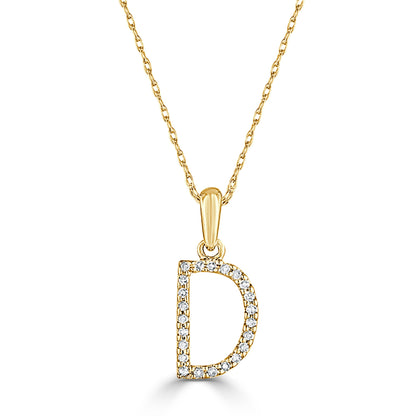 Sabrina Designs 14K Gold 0.06ctw Diamond Initial Pendant with Chain
