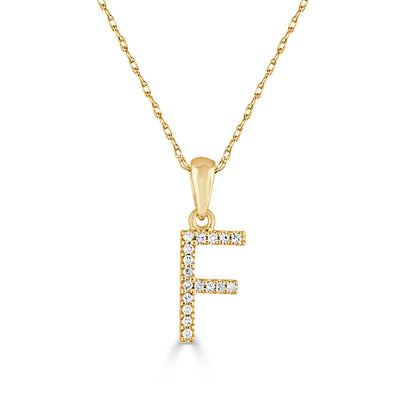 Sabrina Designs 14K Gold 0.06ctw Diamond Initial Pendant with Chain