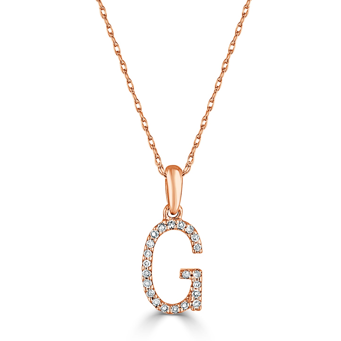 Sabrina Designs 14K Gold 0.06ctw Diamond Initial Pendant with Chain
