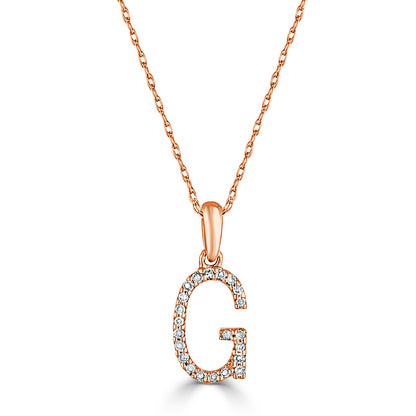 Sabrina Designs 14K Gold 0.06ctw Diamond Initial Pendant with Chain