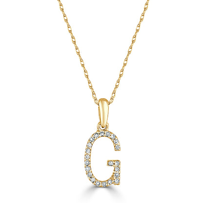Sabrina Designs 14K Gold 0.06ctw Diamond Initial Pendant with Chain